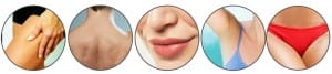 Group of icons of different body regions